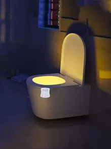 1 pezzo Luce colorata per WC quadrata, luce per il bagno con sensore di movimento per la notte, illuminazione a cambiamento di colore