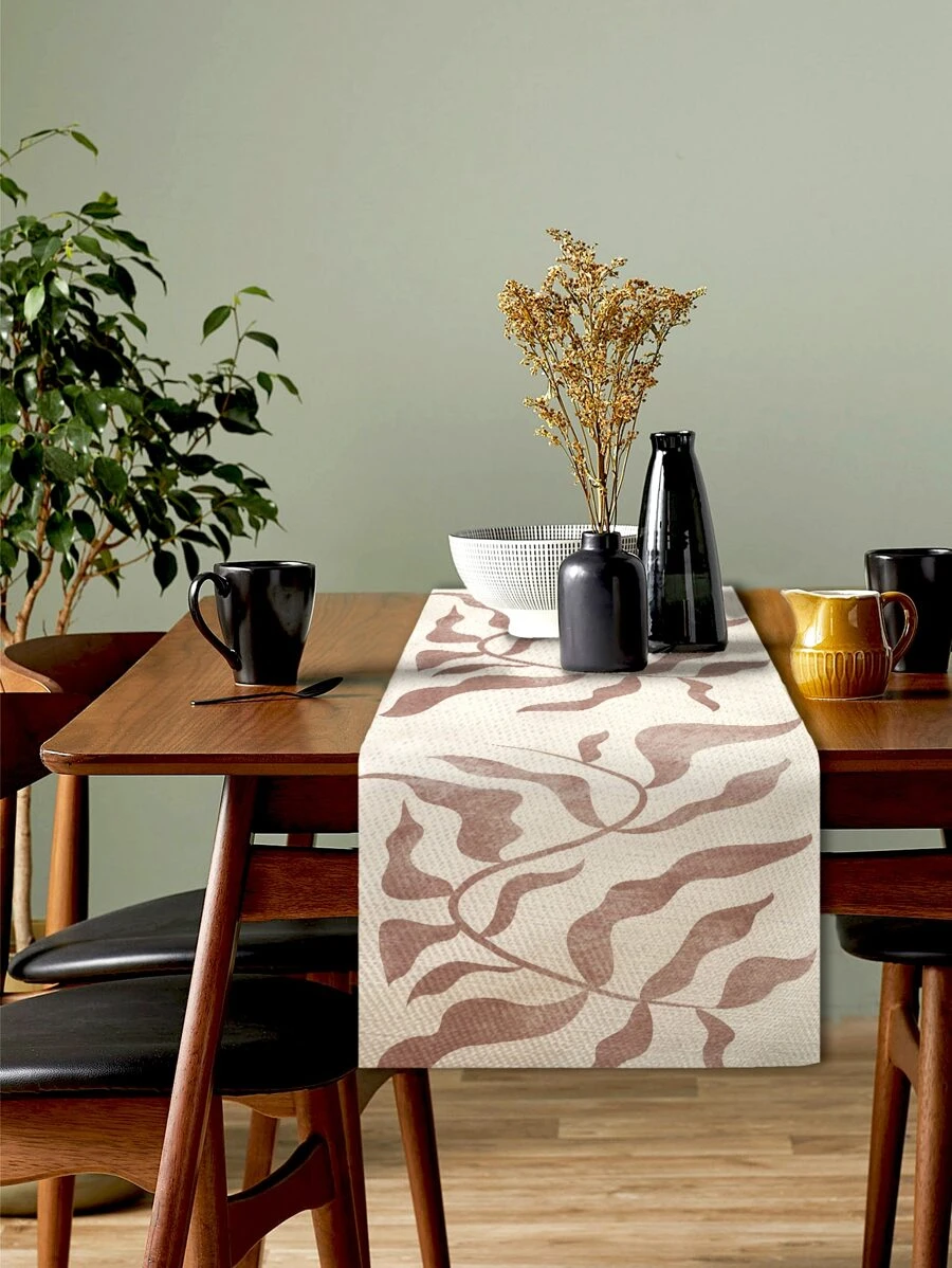 Leaf Print Table Runner - Multicolor - View 1