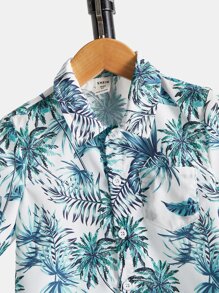 SHEIN 小男童熱帶圖案襯衫和短褲