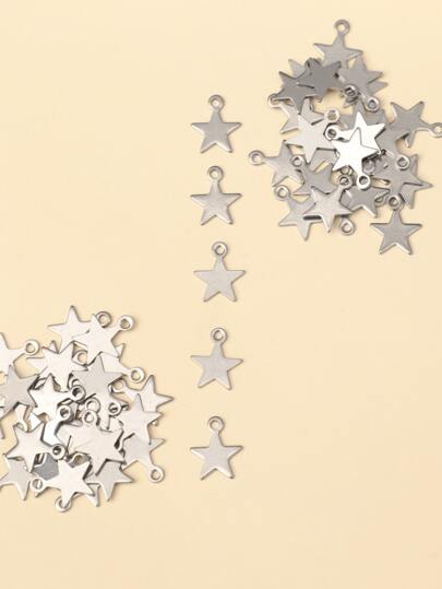 60pcs Stainless Steel Star DIY Pendant