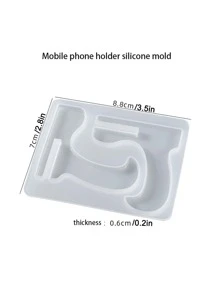 1 件可重复使用的 DIY 硅胶模具，创意白色手机支架设计可清洗硅胶模具，适合 DIY 爱好者 - 白色 - 查看 2