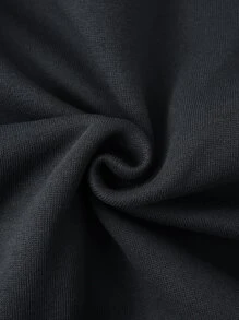 Manfinity Homme 男士双色字母图案口袋抽绳保暖连帽衫，秋冬款，长袖上衣