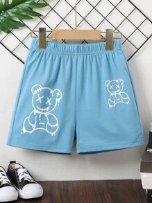 男孩小熊印花短褲