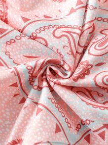 小女童佩斯利印花頭巾下擺吊帶上衣