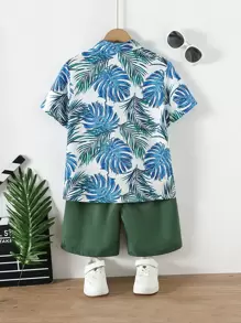 Boys Tropical Print Shirt & Shorts Without Tee - Multicolor - View 2
