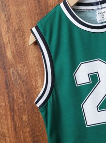 Cậu bé Tween In số Sọc trang trí Áo ba lỗ & Quần short - Nhiều màu - Xem 4