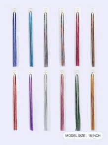 10 gói phần mở rộng tóc tổng hợp thẳng màu ngẫu nhiên - Nhiều màu - Xem 5