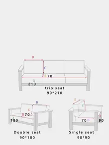 1pc Contrast Trim Sofa Towel - Multicolor - View 3