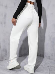 Paperbag Waist Mom Fit Jeans - White - View 2