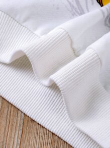 Baby Boy Digger Print Sweatshirt & Joggers - Black and White - View 3