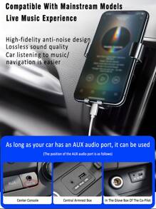 1入組車Type-C音頻輸入介面數據線 - 銀色 - 查看 4