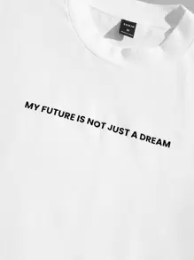 GENTILAND Men T-Shirts Fit Crew Neck Short Sleeve Slogan Tee Casual Simple Summer - White - View 4