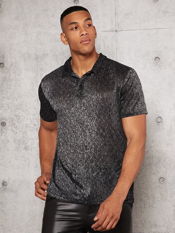 Manfinity Men Glitter Polo Shirt SHEIN USA