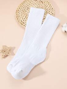 Calcetines de tripulación unicolor - Blanco - Ver 2