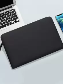 BUBM 1pc 14 Inch Plain Laptop Bag - Black - View 4
