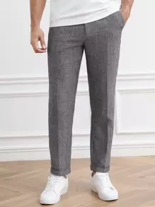 Manfinity NiteLyfe Men Chevron Print Suit Trousers - Grey - View 1