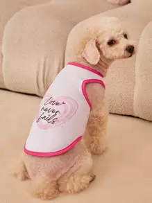 PETSIN 1pc Heart & Letter Graphic Pet Tank - Multicolor - View 2