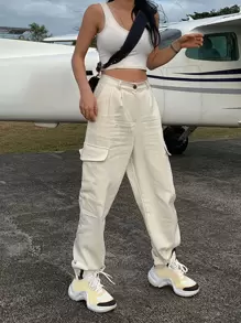 DAZY 素色短款背心 - 白色 - 查看 3