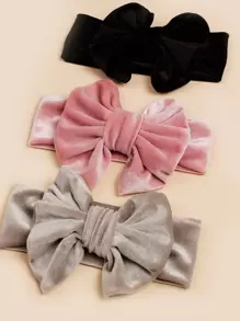 3入組嬰兒蝴蝶結裝飾髮帶 - 彩色 - 查看 3