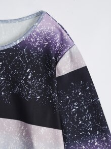 SHEIN LUNE Plus Ombre Round Neck Sweatshirt - Multicolor - View 4