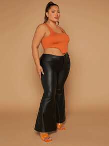 SHEIN SXY Plus Asymmetrical Hem Tank Top - Burnt Orange - View 4