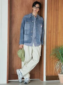 DAZY Men Patched Detail Dual Pocket Drop Shoulder Denim Jacket Fall,Winter - Medium Wash - View 7