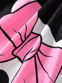 小女童心形和卡通圖案荷葉邊繫腰帶洋裝