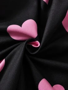 小女童心形和卡通圖案荷葉邊繫腰帶洋裝