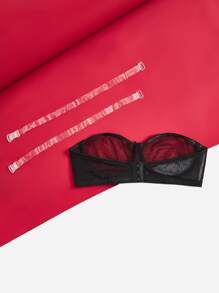 Lace Sheer Strapless Open Cup Bra For Women Black Sexy Lingerie - Black - View 2