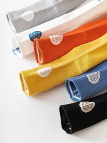 6雙男士標語圖案中筒襪 - 彩色 - 查看 7