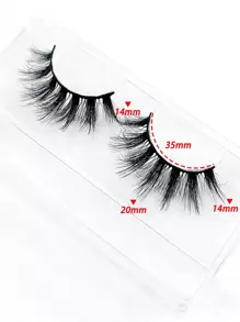 3 Pairs Full False Lashes 20mm Volumized Eyelashes Fluffy Faux Mink Lashes - Black - View 4