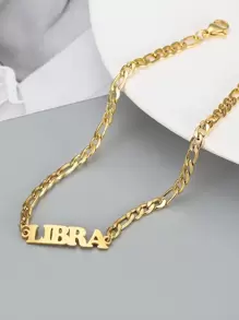 MONALLY Vòng chân cung hoàng đạo Bảo Bình bằng thép không gỉ mạ vàng 18K dành cho nữ, Trang sức bãi biển nghỉ hè - Vàng - Xem 2