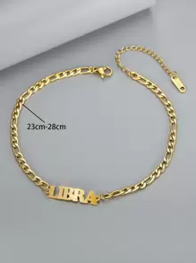 MONALLY Vòng chân cung hoàng đạo Bảo Bình bằng thép không gỉ mạ vàng 18K dành cho nữ, Trang sức bãi biển nghỉ hè - Vàng - Xem 4