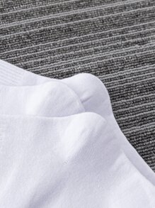 3 双男士吸湿排汗高弹运动袜，白色基本款男女通用高弹运动袜，中筒长度，适合日常锻炼，秋季袜子