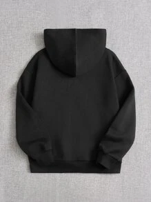 SHEIN 適合青少年女孩穿的字母圖形袋鼠口袋保溫連帽衛衣