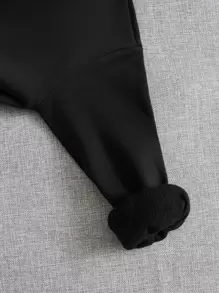 SHEIN 適合青少年女孩穿的字母圖形袋鼠口袋保溫連帽衛衣