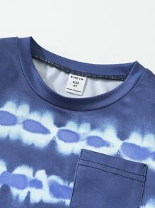 Toddler Boys Tie Dye Patched Pocket Tee - Blue - View 3