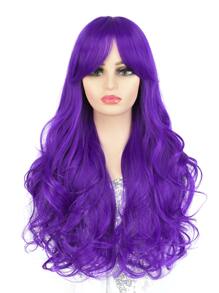 Peluca sintética largo rizado con tupe - Morado - Ver 1