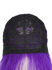 Peluca sintética largo rizado con tupe - Morado - Ver 5