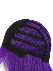 Peluca sintética largo rizado con tupe - Morado - Ver 6