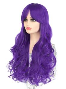 Peluca sintética largo rizado con tupe - Morado - Ver 7
