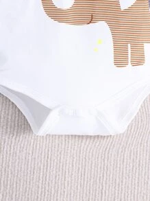 男嬰卡通圖案連體衣和短褲