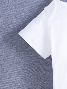 男嬰卡通圖案連體衣和短褲