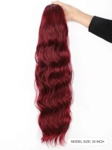 1 Máy Tính Dài 24 Inch Sóng Thân Đuôi Ngựa Tóc Tổng Hợp Chịu Nhiệt Quấn Dây Rút Bộ Tóc Giả Dành Cho Phụ Nữ Sử Dụng Hàng Ngày - Màu Đỏ Sâu - Xem 3