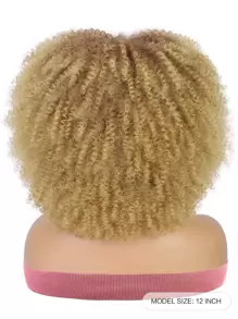 Tóc Giả Xoăn Afro Với Nổ Ngắn 12 Inch Kinky Xoăn Tóc Giả Dành Cho Nữ Ombre Tóc Vàng Tổng Hợp Bộ Tóc Giả Xoăn Chiều Dài Vai Glueless Afro tóc Giả (33A/27 #) - Vàng - Xem 3