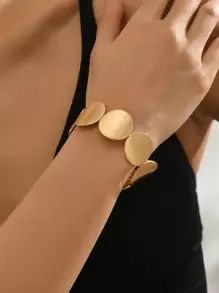 圆形装饰手镯 - 金黃色 - 查看 2