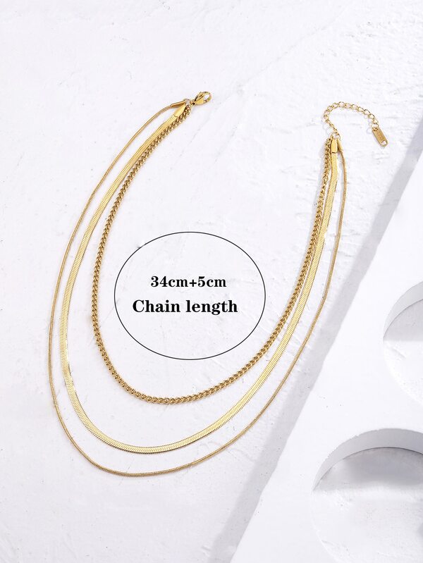 1pc Minimalist Layered Necklace, Stainless Steel Jewelry SHEIN USA