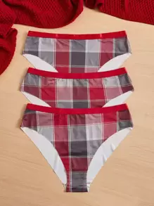 3 piezas Set bragas de cuadros - Multicolor - Ver 3
