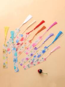 1pc Flower Transparent Acrylic Bookmark 5.51*1.18inch/14*3CM - Multicolor - View 3
