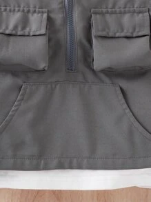 Baby Boy Solid Tee & Flap Pocket Jacket & Shorts - Multicolor - View 6